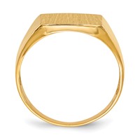 14K Yellow Gold 13.0x 13.0mm Square Open Back Mens Signet Ring view 2