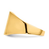 14K Yellow Gold 13.0x 13.0mm Square Open Back Mens Signet Ring view 3