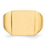 14K Yellow Gold 13.0x 13.0mm Square Open Back Mens Signet Ring view 4