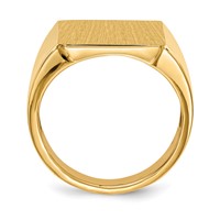 14K Yellow Gold 15.5x17.5mm Rectangle Open Back Mens Signet Ring view 2