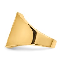 14K Yellow Gold 15.5x17.5mm Rectangle Open Back Mens Signet Ring view 3