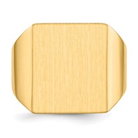 14K Yellow Gold 15.5x17.5mm Rectangle Open Back Mens Signet Ring view 4