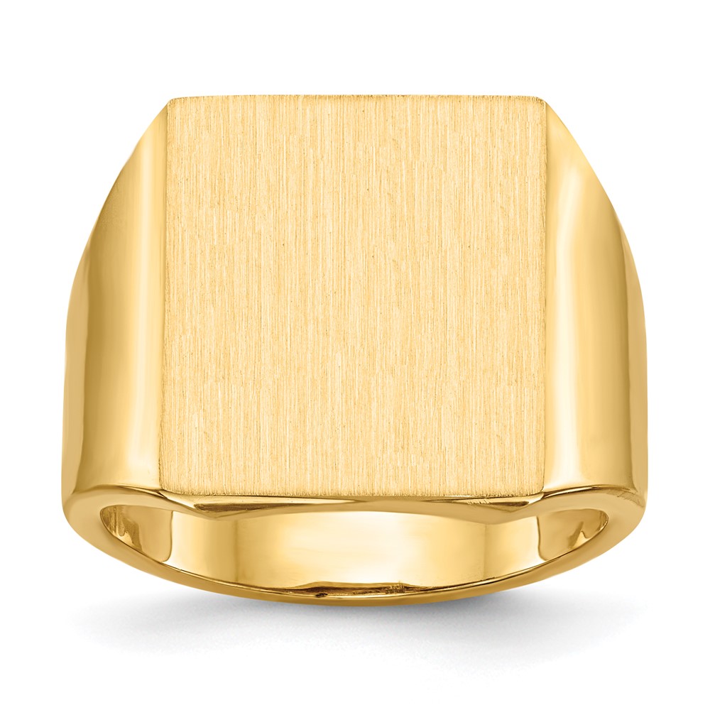 14k 17.5×15.5mm Open Back Mens Signet Ring