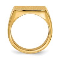 14K Yellow Gold 16.5x 17.5mm Rectangle Open Back Mens Signet Ring view 2