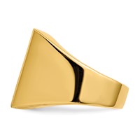 14K Yellow Gold 16.5x 17.5mm Rectangle Open Back Mens Signet Ring view 3