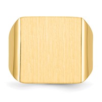 14K Yellow Gold 16.5x 17.5mm Rectangle Open Back Mens Signet Ring view 4