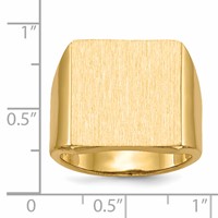 14K Yellow Gold 16.5x 17.5mm Rectangle Open Back Mens Signet Ring view 5