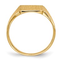 14K Yellow Gold 8.0x9.5mm Rectangle Closed Back Signet Ring view 2
