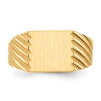 14K Yellow Gold 9.0x9.0mm Square Closed Back Signet Ring view 4