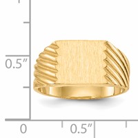 14K Yellow Gold 9.0x9.0mm Square Closed Back Signet Ring view 5
