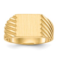 14K Yellow Gold 9.0x9.0mm Square Closed Back Signet Ring view 1