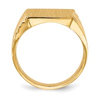14K Yellow Gold 13.0x 13.0mm Square Closed Back Mens Signet Ring view 2