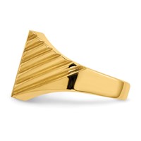 14K Yellow Gold 13.0x 13.0mm Square Closed Back Mens Signet Ring view 3