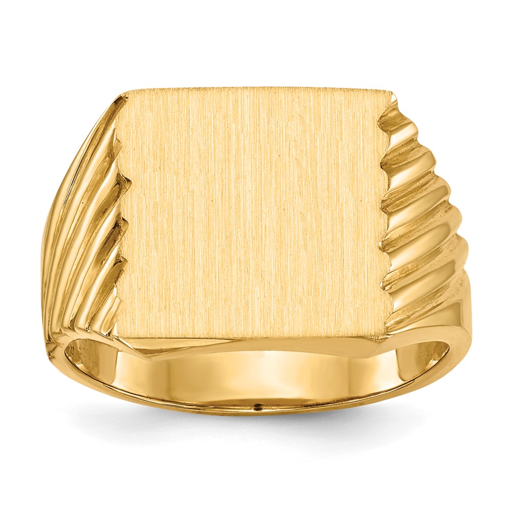 14k 13.0×13.0mm Closed Back Men’s Signet Ring