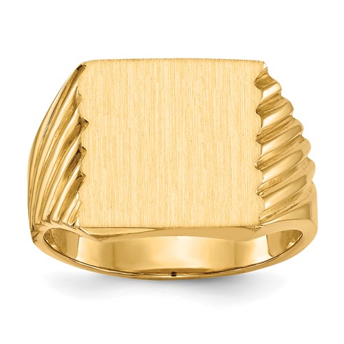 14k 13.0x13.0mm Closed Back Mens Signet Ring