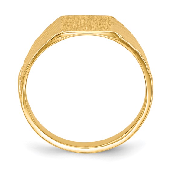 14k 8.0x6.5mm Open Back Size 4 Childs Rectangular Signet Ring