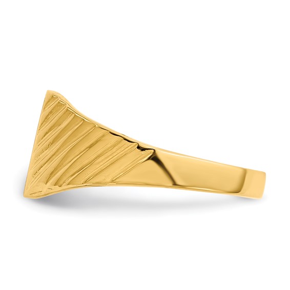 14k 8.0x6.5mm Open Back Size 4 Childs Rectangular Signet Ring