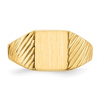 14K Yellow Gold 8.0x 6.5mm Open Back Rectangular Signet Ring view 4