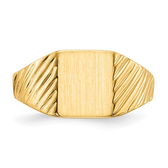 14k 8.0x6.5mm Open Back Size 4 Childs Rectangular Signet Ring