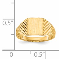 14K Yellow Gold 8.0x 6.5mm Open Back Rectangular Signet Ring view 5