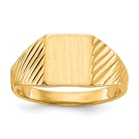 14K Yellow Gold 8.0x 6.5mm Open Back Rectangular Signet Ring view 1