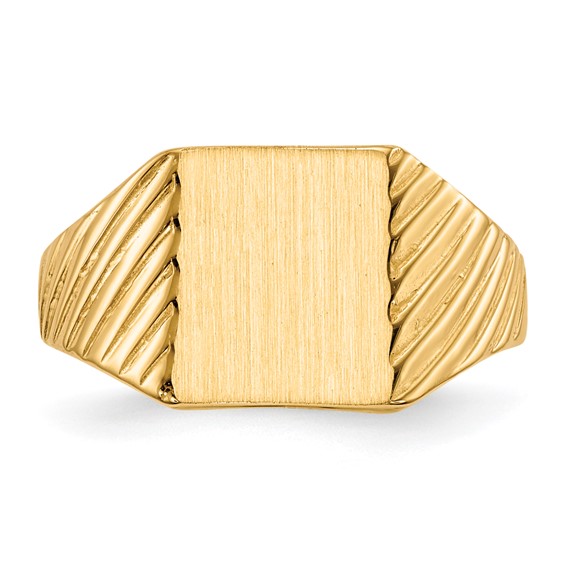 14k 8.0x9.5mm Rectangle Open Back Signet Ring