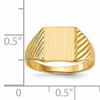 14K Yellow Gold 8.0x 9.5mm Rectangle Open Back Signet Ring view 5