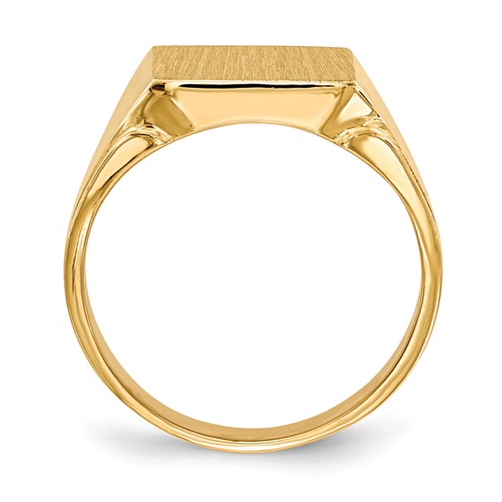 14k 12.0x12.0mm Square Open Back Mens Signet Ring