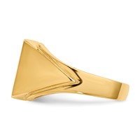 14K Yellow Gold 12.0x 12.0mm Square Open Back Mens Signet Ring view 3