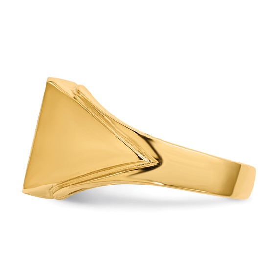14k 12.0x12.0mm Square Open Back Mens Signet Ring
