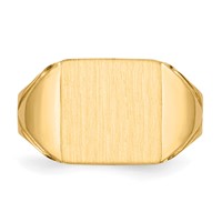 14K Yellow Gold 12.0x 12.0mm Square Open Back Mens Signet Ring view 4