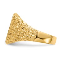 14K Yellow Gold 13.5x 13.5mm Cushion Closed Back Mens Signet Ring view 3