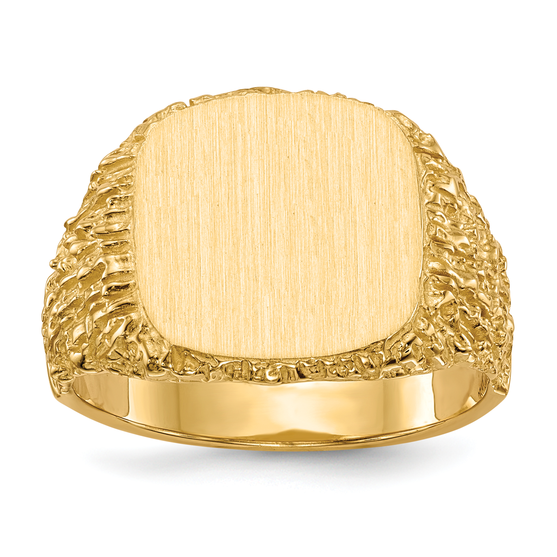14k 13.5x13.5mm Closed Back Mens Signet Ring (RS384)