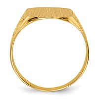 14K Yellow Gold 14.0x 12.5mm Cushion Closed Back Mens Nugget Signet Ring view 2