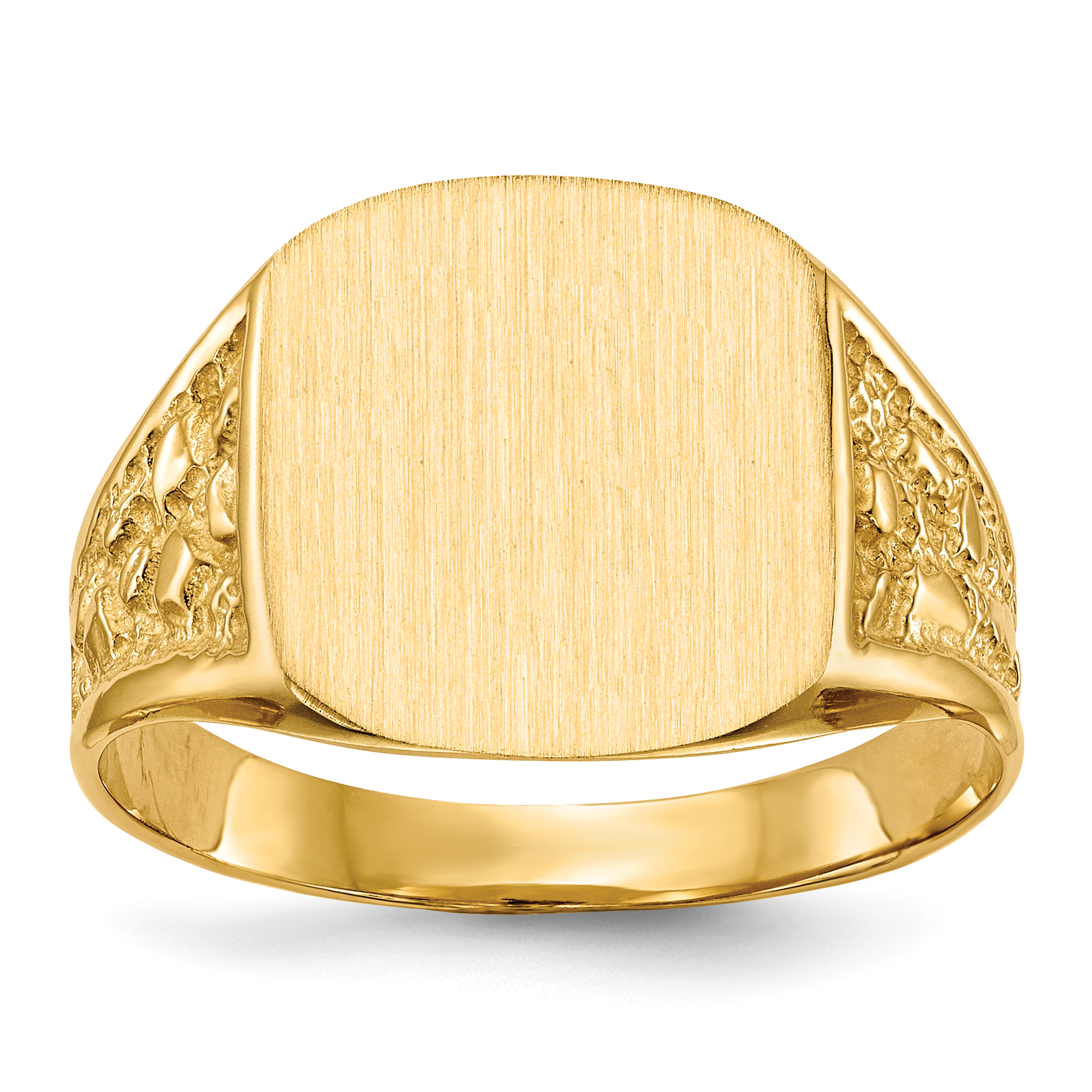 14k 14.0x12.5mm Closed Back Mens Signet Ring (RS387)