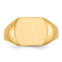 14K 12.0x10.5mm Closed Back Signet Ring view 4