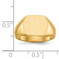 14K 12.0x10.5mm Closed Back Signet Ring view 5