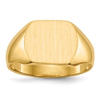 14K 12.0x10.5mm Closed Back Signet Ring view 1