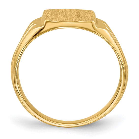 14k 8.5x10.5mm Cushion Closed Back Signet Ring
