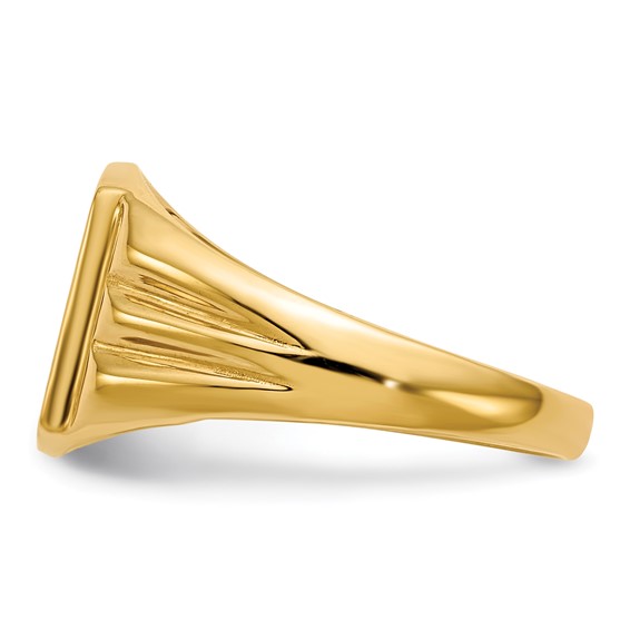 14k 8.5x10.5mm Cushion Closed Back Signet Ring