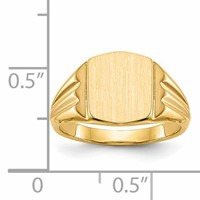 14K Yellow Gold 8.5x 10.5mm Cushion Closed Back Signet Ring view 5