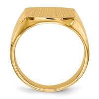 14K Yellow Gold 14.5x 13.5mm Closed Back Mens Signet Ring view 2
