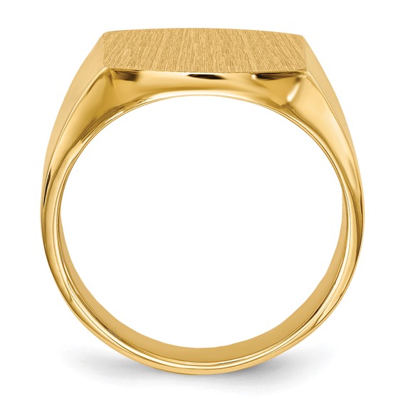 14k 14.5x13.5mm Closed Back Mens Signet Ring
