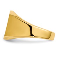 14K Yellow Gold 14.5x 13.5mm Closed Back Mens Signet Ring view 3
