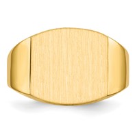14K Yellow Gold 14.5x 13.5mm Closed Back Mens Signet Ring view 4