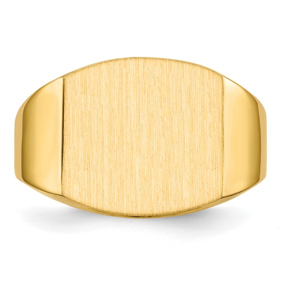 14k 14.5x13.5mm Closed Back Mens Signet Ring