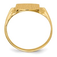 14K Yellow Gold.02ct VS Diamond 11.0x 12.0mm Cushion Open Back Mens Signet Ring view 2