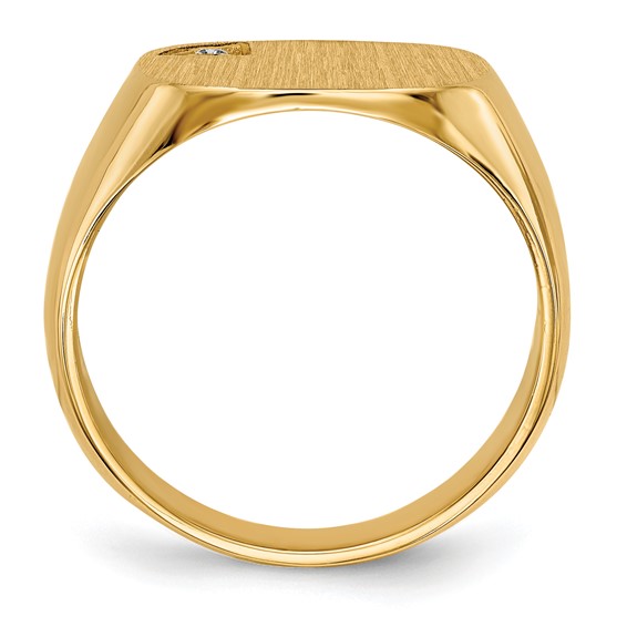 Gold Polished Diamond Signet Ring