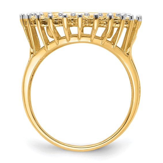 14ky Rhodium Ladies' Wire Diamond Coin Bezel Ring Mounting            