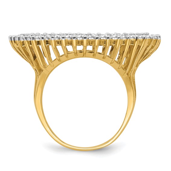 14ky Rhodium Ladies' Wire Diamond Coin Bezel Ring                  